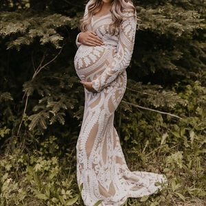 Beautiful custom sequins maternity dress, photoshoot gown